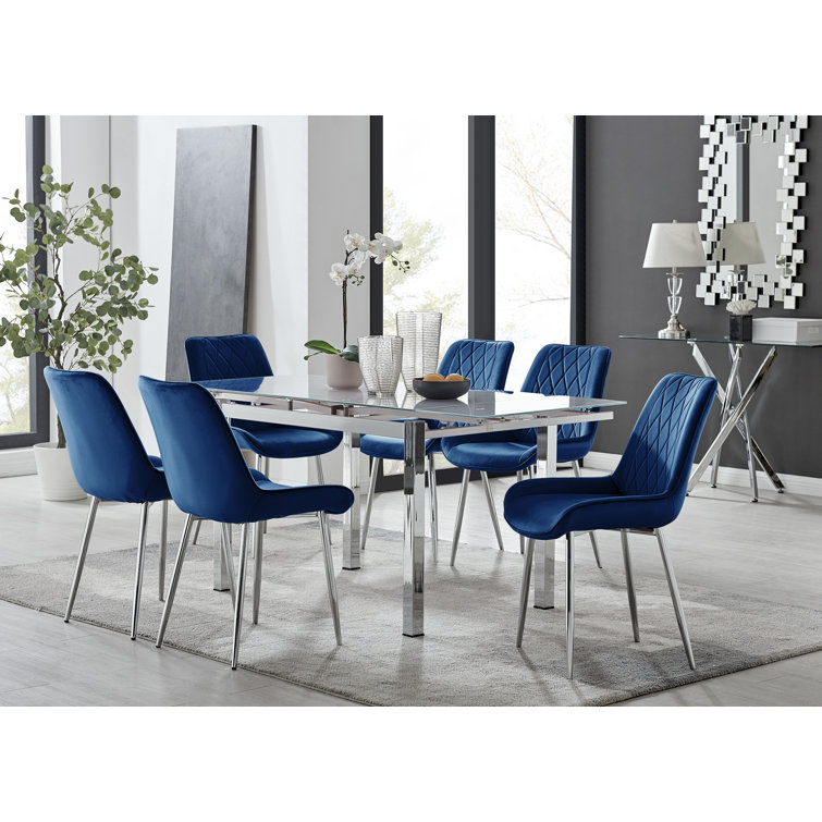 Velvet dining chairs set deals of 4 and table